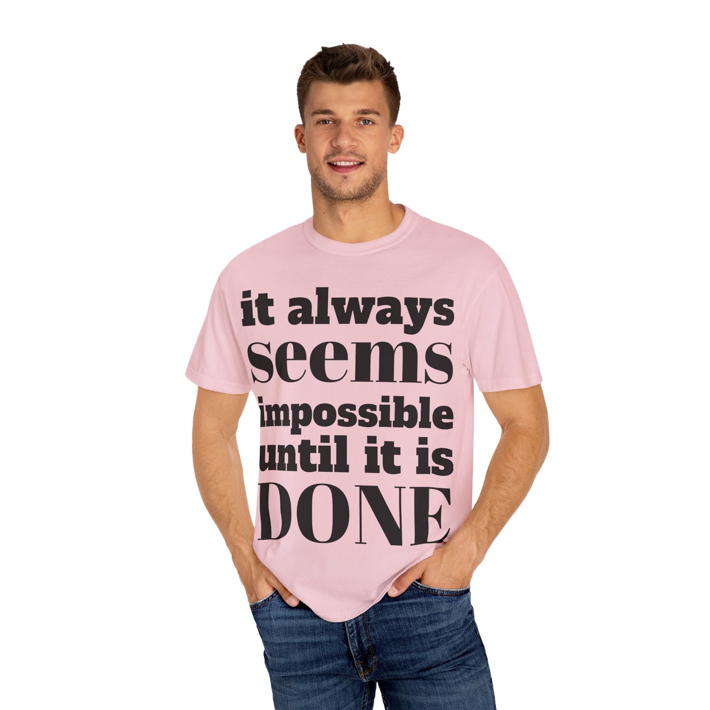 Copy of Motivational Unisex T-Shirt: 'It Always Seems Impossible Until It Is DONE' - Inspirational Tee for Everyday Use, Gift Idea, Casual [...]