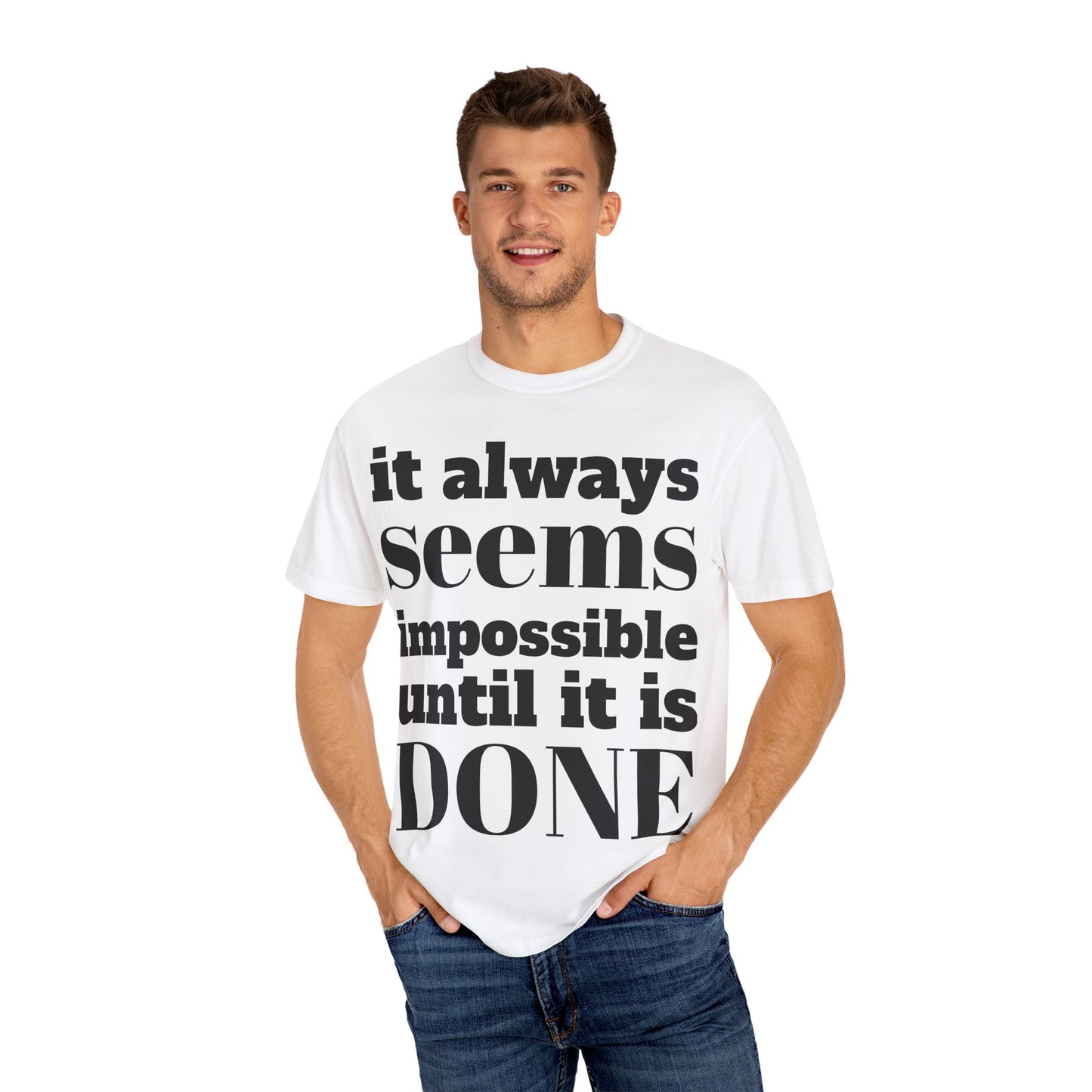 Motivational Unisex T-Shirt: 'It Always Seems Impossible Until It Is DONE' - Inspirational Tee for Everyday Use, Gift Idea, Casual [...]